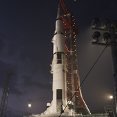 Ракета-носитель Saturn-5, командный модуль "Colombia", лунный модуль "Eagle"