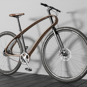 Велосипед с оригинальной деревянной рамой