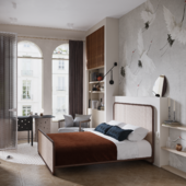 krylova apartment. bedroom with cranes