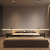 Визуализация спальни в стиле минимализм