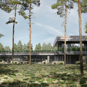 Вилла в соснах/ A villa in the pine forest (сделано по референсу)