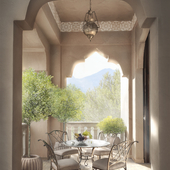 3d visualization of a Moroccan-style balcony(сделано пол референсу)