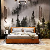 Спальня с атмосферой леса