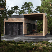 modular house in forest