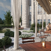 Design of the summer cafe "Nikolsky Posad Hotel"
