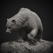 Sculpture of a bear in ZBrush