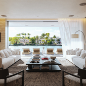 Waterfront living room in Miami