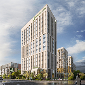Project of hotel combined with a residental complex.