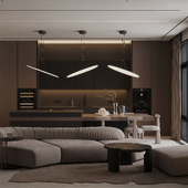 Living room, kitchen and hallway