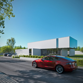 MODERN HOUSE IN MOSCOW. ARCHITECTURAL PROJECT AND RENDERING