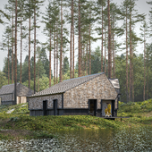 Дома в сосновом лесу