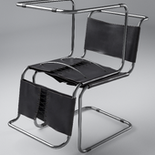 Marcel Breuer chairs model B33 black leather edition Gavina 1960