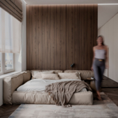 Спальня с девушкой