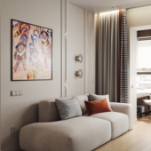 Гостиная кухня "ЖК ДНК"