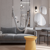 Дизайн спальни с диваном