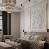 Bedroom with wardrobe and bathroom