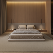 Минималистичная  спальня (сделано по референсу)