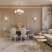 Визуализация кухни-гостиной и прихожей