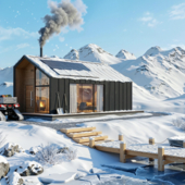 Модульный дом: 4 сезона (Hybrid: 3D + AI Workflow)