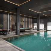 Dark Style Pool Interior