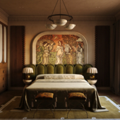 Bedroom in autumn colors