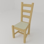 Chair with elbow supports with straw seat