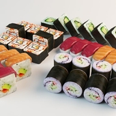 Set Sushi rolls and sushi