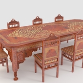 table and chairs in Oriental style