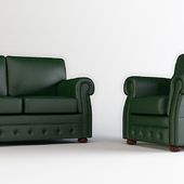 leather sofa and armchair