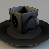 Mug for coffee with saucer