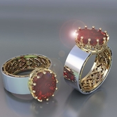 кольцо с рубином