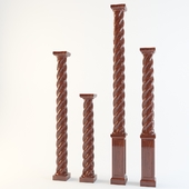 Twisted wooden columns