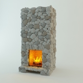 Stone fireplace (cobblestone)