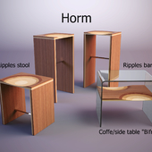 HORM / Collection Ripples Stool& coffe table