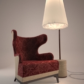 Кресло и напольная лампа