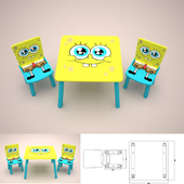 столик со стульчиками "spongebob"