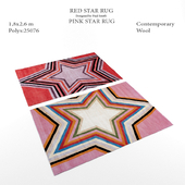 Red star and pink star rugs by Paul Smith