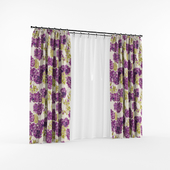 Curtains with floral print
