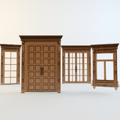 Двери и окна с резными наличниками