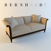 Bernhardt / Curved-Arm Wood-Frame Sofa