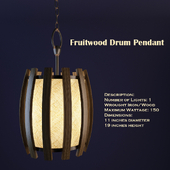 Fruitwood Drum Pendant