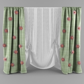 curtains with gerberas
