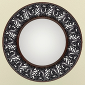 Carved round mirror