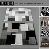 A collection of black and white rugs of Arte Espina