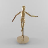 The wooden model of the person