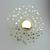 Round wall mirror with light
