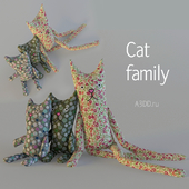 Коты текстильные "семья"