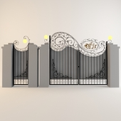 Wrought-iron gates and gate