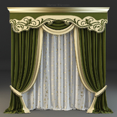 Green classic curtain