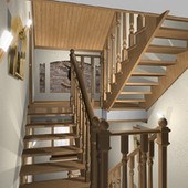 Классическая деревяная лестница